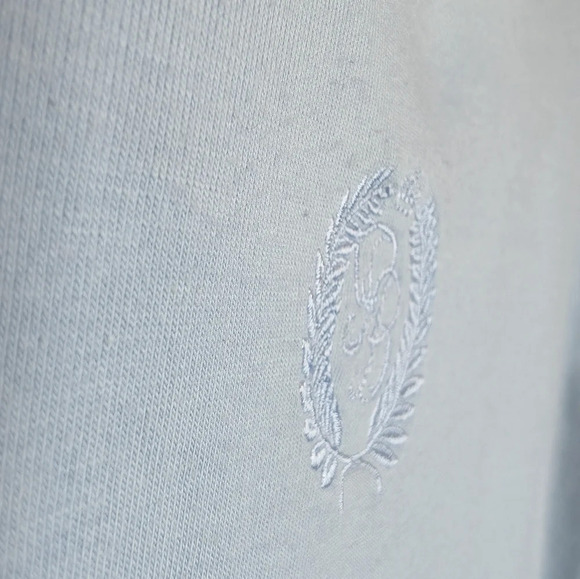 Vintage Paradise Bay Petites Blue Embroidered Basic Tee - Shoulder Pads - Picture 5 of 11